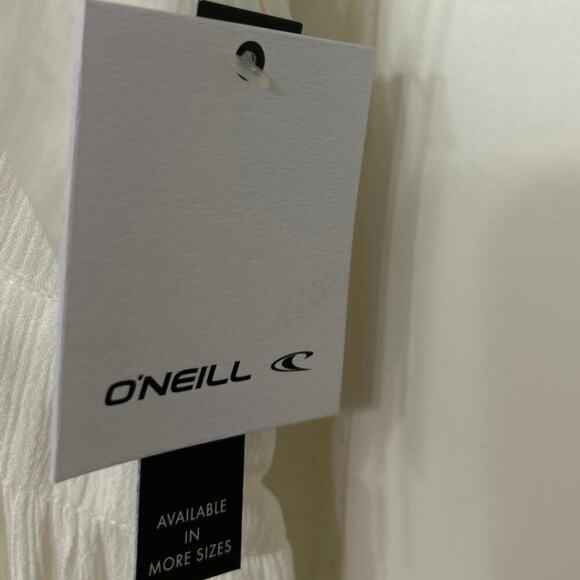 O’Neill White Sleeveless Ruffle Tiered Button Front Mini Dress New Size Large - Picture 14 of 15